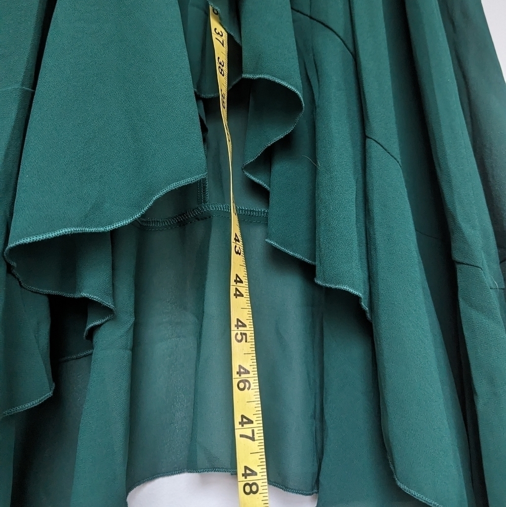 Miusol Deep Green Faux Wrap Ruffle Dress Scalloped Neck HiLo Skirt sz XXL= US XL - Picture 11 of 11